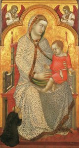Virgin and Child Enthroned and Donor, Angels by Pietro Lorenzetti